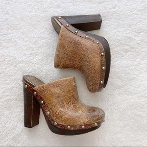 vince camuto distressed snakeskin embossed mules